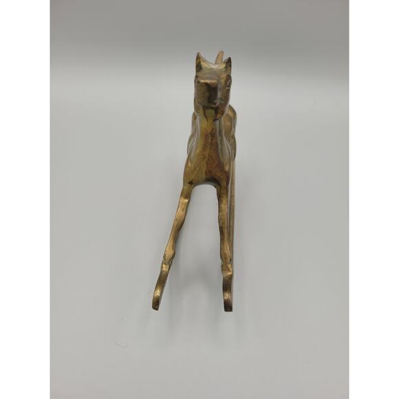Vintage Brass Rocking Horse Figurine Made In Korea Equestrian Nursing Room Decor - Picture 3 of 7